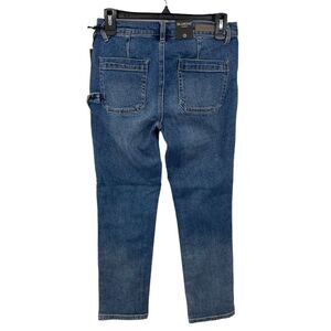 NWT Blank NYC Utility Carpenter Jeans Size 26 Cropped Straight Leg Blue Denim